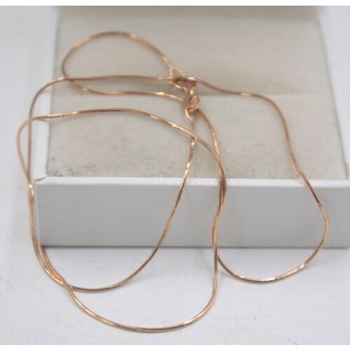 Real 18K Rose Yellow White Gold Necklace Womans Elegant Snake Link Chain 17.7"L 0.7mmW Fashion Lady