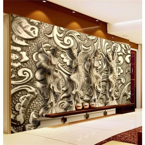 Custom Photo Wallpaper 3D Stereoscopic Relief Statue Living Room TV Background Wall Painting Wallpaper Mural Papel De Parede 3D