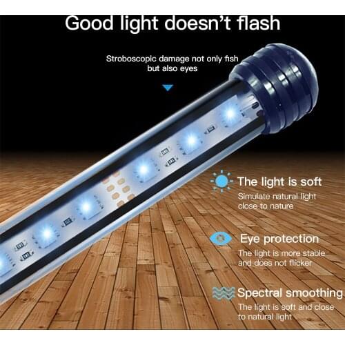 EU US Plug RGB Remote Aquarium Light Fish Tank Waterproof 5050 SMD LED Bar Light Aquatic Lamp Submersible 19-49CM