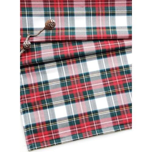 Plaid Runner Red Green 45x145 cm, Christmas decoration, christmas Tablecloth Christmas Table Decoration Plaid Jute Runner cover