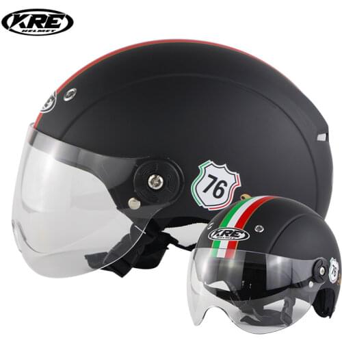 Italy 76 Electric Scooter Helmet Ece Certificated Kask Flip Up Visor Helmets Breathable Motorcycle Half Helmets Cycling Capacete