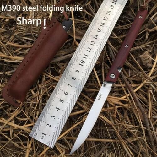 M390 steel folding knife magic pen bearing knife handmade small cutlery outdoor personal defense wilderness survival EDC tools