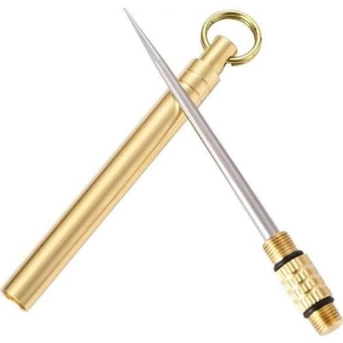 Titanium Outdoor Edc Portable Multifunctional Toothpick Bottle Fruit Fork Camping Tool Toothpick Tube Stronger Than Dental Floss