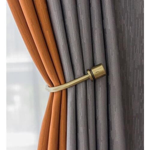 Nordic Style Fabric Brumian Blackout Curtain Line Texture Engineering Hotel Shade Cloth Curtains for Living Dining Room Bedroom
