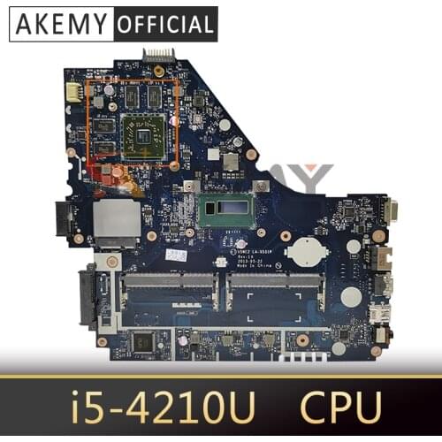 Akemy Laptop Motherboard For ACER Aspire E5-572 Mainboard LA-9531P i5-4210U SR1EF 216-0855000 DDR3