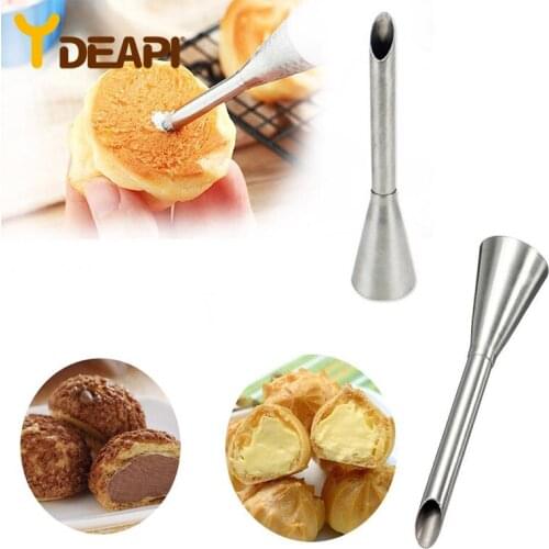 YDEAPI Cream Icing Piping Nozzle Tip Stainless Steel Cupcake Puffs Injection Russian Syringe Puff Nozzle Tip Pastry Tool