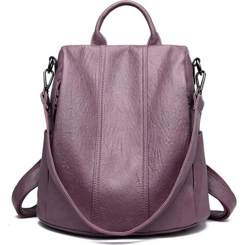 Bagpack Women Leather Backpack 2019 Waterproof Back pack Large Capacity School Bags For Teenage Girls Anti-theft Travel Backpack