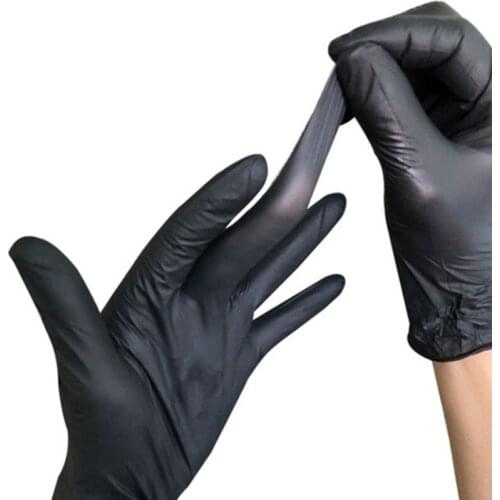 100pcs/lot Nitrile Gloves Black Food Grade Waterproof Allergy Disposable Work Safety Gloves Nitrile Gloves Mechanic Synthetic