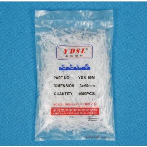 1000pcs 3mm*60mm Nylon cable ties