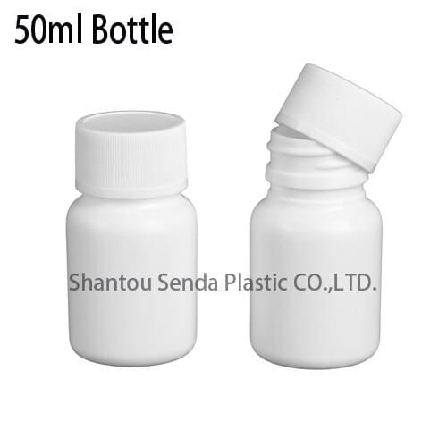 20pcs/lot free shipping ,50ml Screw cap HDPE bottle,Empty pill bottle,health care product Pill use Refillable Bottles