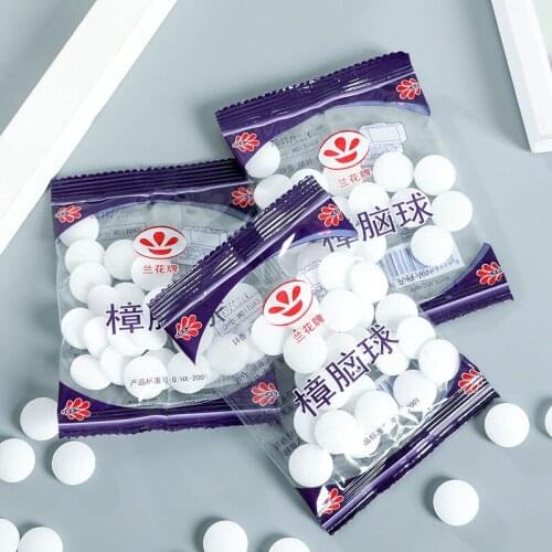 20Pcs/bag Camphor Ball Shoes Clothes Mouldproof Natural Mothballs Insect-resistant Moth-proofing Odor Removal Tools