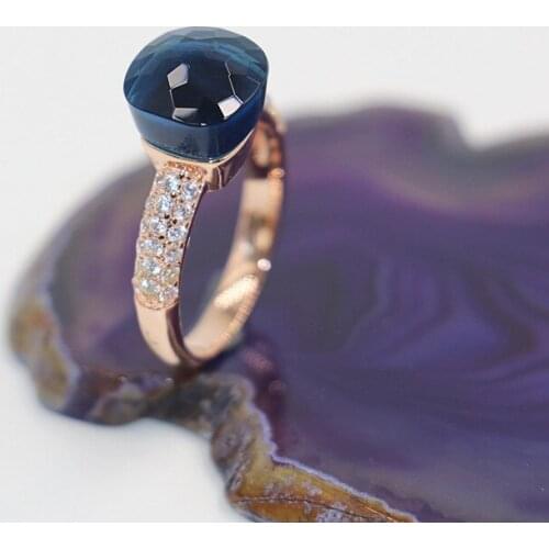 2021 Fashion Candy Style Ring Of 4 Colours Choose Crystal With White Zircon Gold Plated Rings For Friends Best Festival Gift