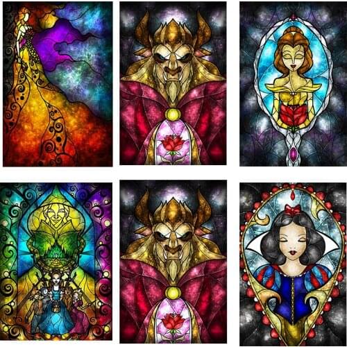 5D DIY Full Square Diamond Painting Mosaic Disney Cartoon Characters Decor Round Diamond Rhinestone Embroidery Cross Stitch Home