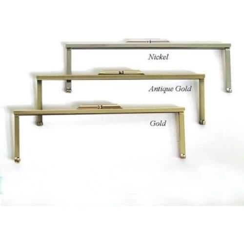 8 '' x 3'' Metal Clutch Purse Frames - Set of 14 - Antique Brass