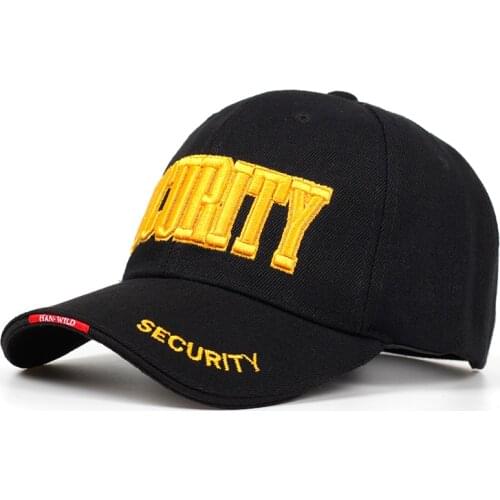New SECURITY embroidered baseball cap mens womens fashion cotton% hat outdoor sunshade hats adjustable sports caps