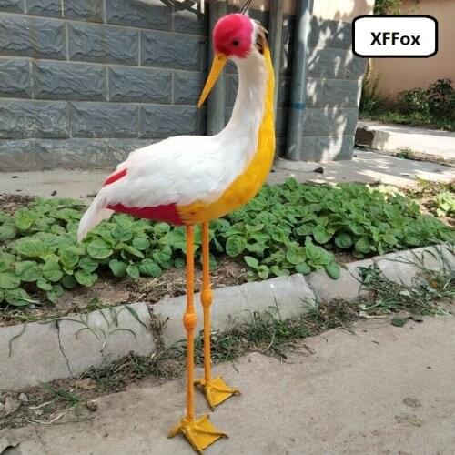 Big simulation Red-crowned crane model foam&furs real life turned rane bird doll gift about 70cm xf2487