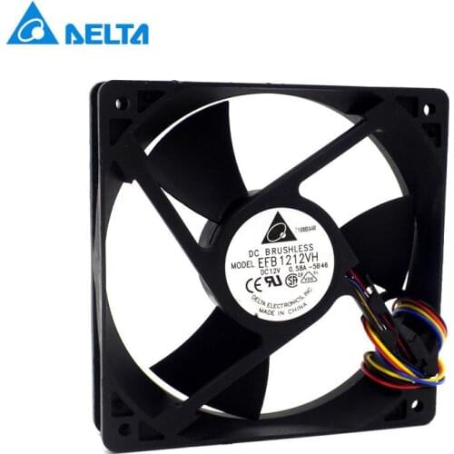 Delta EFB1212VH 12CM 1225 12025 120mm 120*120*25MM 12V 0.58a the isothermia pwm cooling fan computer cpu case fan