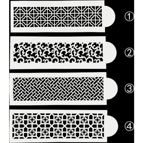 DIY Retro Flower Pattern Plastic Stencil Pad Cake Lace Mold Strew Duster Spray Decoration Baking Tool Moulds FQ4157