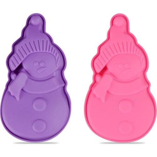 Food Grade Silicone Cake Mold Christmas Series Snowman Cake Mould Baking Pan Bread Biscuit Mold