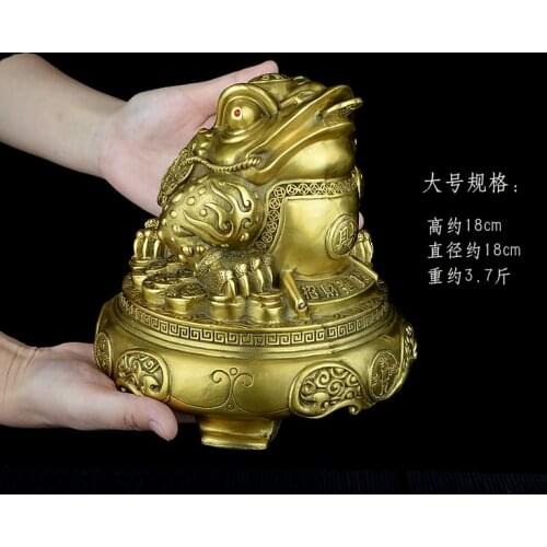 HOT SALE # HOME business company TOP efficacious Protection Talisman Money Drawing treasure Jin Chan copper FENG SHUI statue