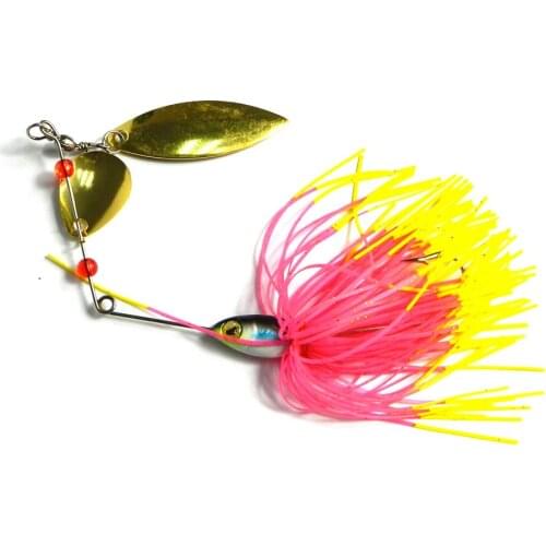 HENGJIA 19.5G Spinnerbait rubber jig Metal bait Spinner spoon Fishing Lure Sequin fishing Tackle pesca Wobbler carp fishing hook