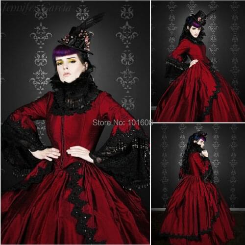 Classic Victorian Corset Gothic/Civil War Southern Belle Ball Gown Dress Halloween dresses US 4-16 R-004