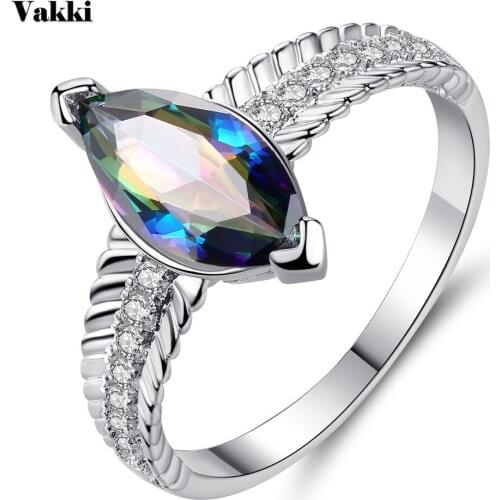 Crystal Girl Rings New Colorful Zircon Stones Ring For Women Wide Dazzling Wedding Jewelry Accessories Gift