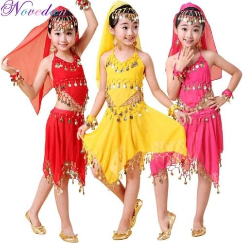 Belly Dance Costume For Girls India Dancer Clothes New Style Chiffon Folk Dance 2pcs/set 3pcs/set 4pcs/set