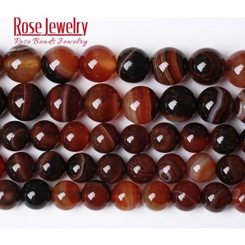 Natural Stone Dream Striped Onyx Agates Round Loose Beads 15" Strand 4 6 8 10 12 MM Pick Size For Jewelry Making