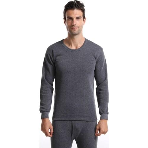 Men Winter Thermal Underwear Sets Cotton Bottoming shirt Long Top+Pant Suits Warm Clothes Men Thick Thermal Clothing Solid;GA730