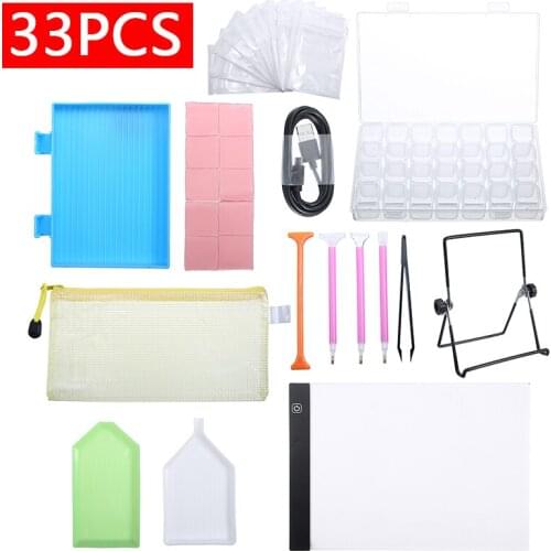 Diamond Painting Tool Kits 5D Diamond Embroidery Painting Tools Kit Supplies LED Pad Light Board Holder Stand