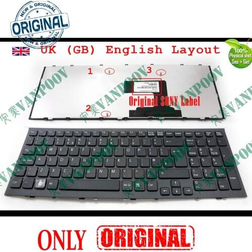 New UK English Laptop keyboard for Sony Vaio VPC-EL VPCEL VPC EL PCG-71C11L PCG-71C12L EL111T EL112T EL15EC Black - 9Z.N5CSW.A0U