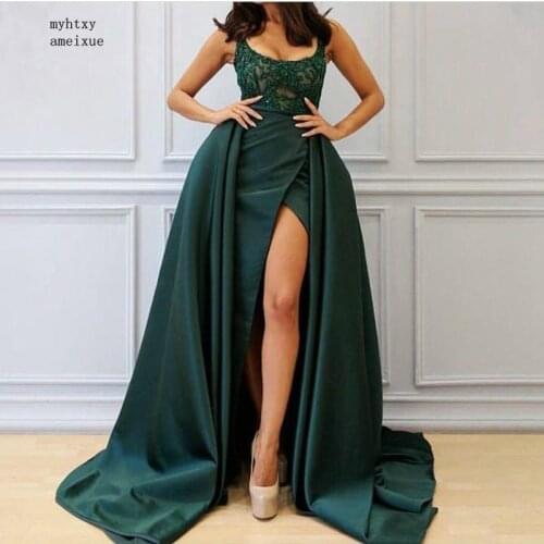 New Arrival Long evening dress Lace Beading Dubai Arabic Caftan Party dress evening Abendkleider evening gown robe soiree longue