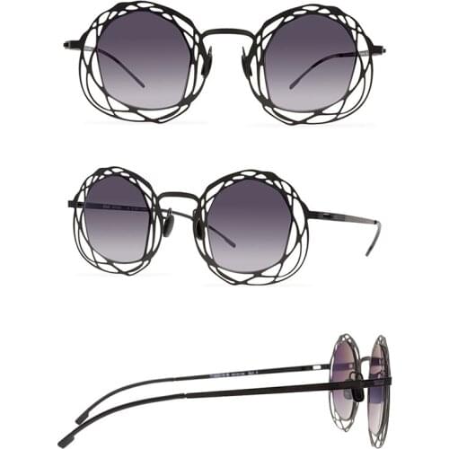 Belight Optical Vintage Retro Hollow-Carved Design Women Men UV400 Protection Stainless Steel SunglassesOculos T190519-M