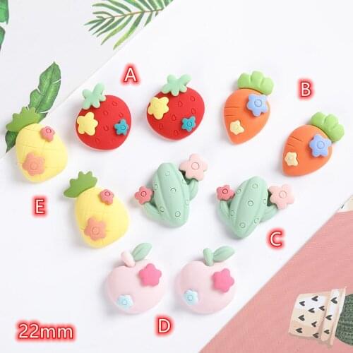 Flatback Fruits Cabochons 20pcs Lovely Colorful Fake Foods Resin Cabochon flatbacks for Scrapbooking Button Embellishment Resins