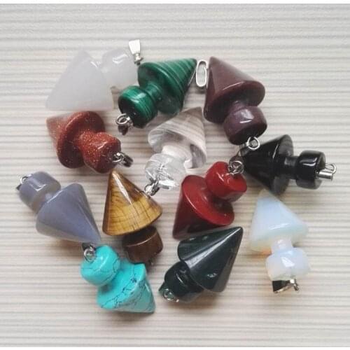 Gyro natural stone pendulum Pendants Mixed Fashion Jewelry Stone charms pendant for jewelry making 12pcs/lot free shipping