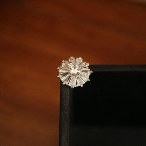 5pcs/lot Round copper Cubic zirconia button for clothes DIY Decorative CZ sewing buttons for cashmere Knit cardigan