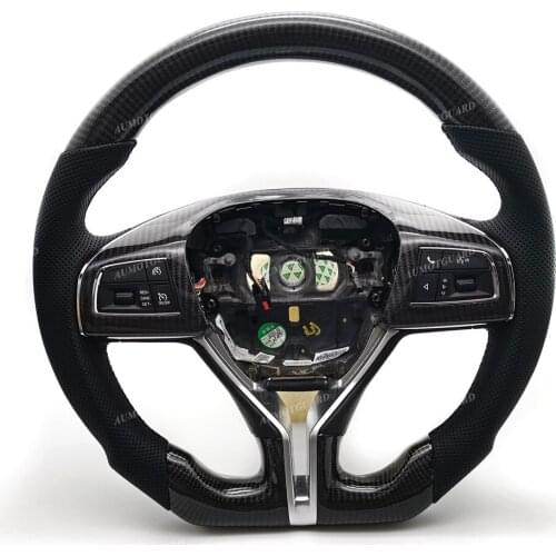 Real Carbon Fiber Steering Wheel Compatible for Maserati Ghibli Levante Quattroporte Gran Turismo GranCabrio
