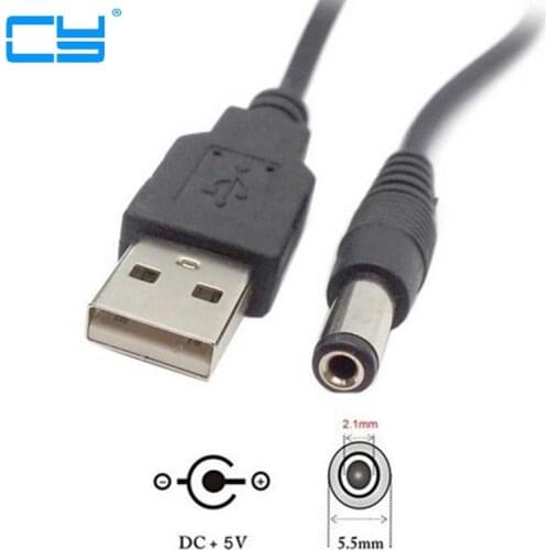 USB 2.0 A TYPE MALE TO 5.5mm DC power Jack Plug 5.5 mm Barrel Connector 5v cable 80cm