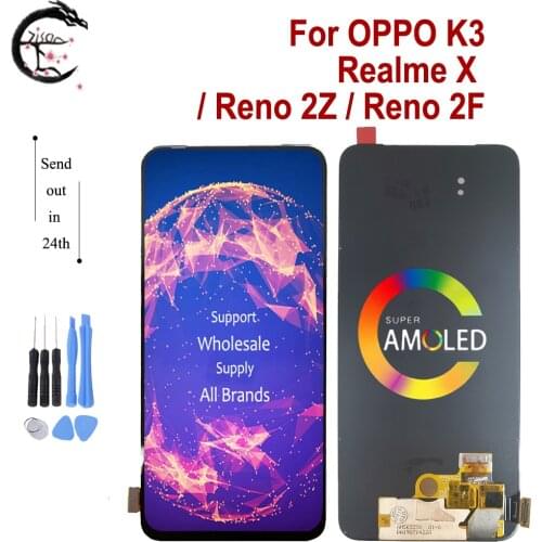 Realme X LCD For OPPO K3 LCD Reno 2Z 2F Display Touch Screen Digitizer Sensor Assembly RealmeX Reno2Z Reno2F LCD Display 6.53"