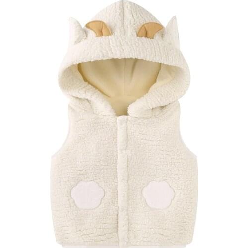Winter Kids Vest Boys Childrens Sleeveless Autumn Lovely Vest Plush Hooded Jacket Baby Girl Fall Clothes 2020жилет Теплый
