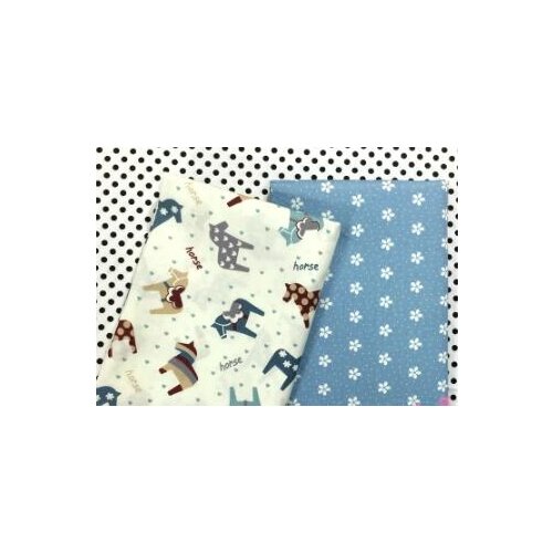ZY DIY 40cm*50cm 2pcs/lot 100% Cotton fabric Cartoon Horse & Flowers Printing sewing tissu Handmade DIY Doll Cloth bundles