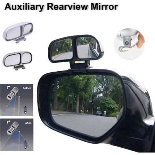 1Pc Blind Spot Square Mirror Auto Wide Angle Side Rear View Mirror Car Double Convex Mirror
