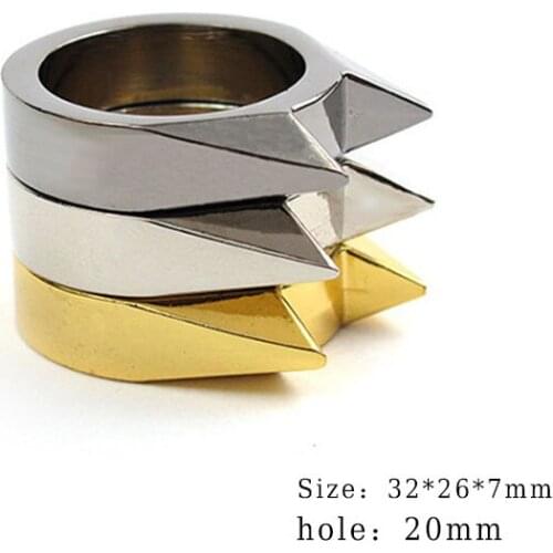 1PC 20MM Stainless Steel EDC Self-defense Ring Single Finger Buckle Metal Alloy Cat Ear Ring Outdoor SurvivalBroken Window Tool