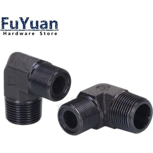 1PCS High Pressure Tubing Elbow 90 Degree Metric+BSP Male thread 1/8" 1/4" 3/8" 1/2" 3/4" Oil Connector Accessories Fittings