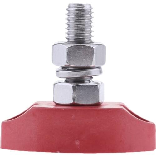 DC 12V Bus Bar Terminal Block - 1/4 inch 6mm Positive Insulated Single Stud Power and Ground Junction Post - Red