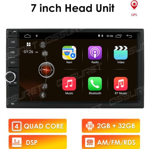 7 Inch Android 10 IPS Car Auto Radio Quad Core 2 Din Universal Car Player GPS Stereo Audio Head Unit Support DAB DVR OBD BT
