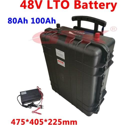 Wide Temperature 48V 80Ah 100Ah LTO Lithium Titanate Battery Pack 2.4v LTO battery for Forklift Tricycle Solar system+10ACharger