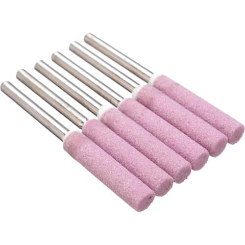 6PCS 1/8" Shank 4.8mm Diamond Chainsaw Sharpener Burr Stone File Chain Saw Sharpening