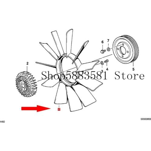 CAR fan 11 blade bm wE34 520I M20 E34 520I M50 E34 525I M20 Electronic fan blade Water tank cooling fan blade